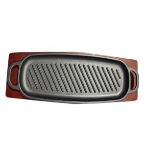 Plancha Ovalada Grillada Hierro Fundido 34,5