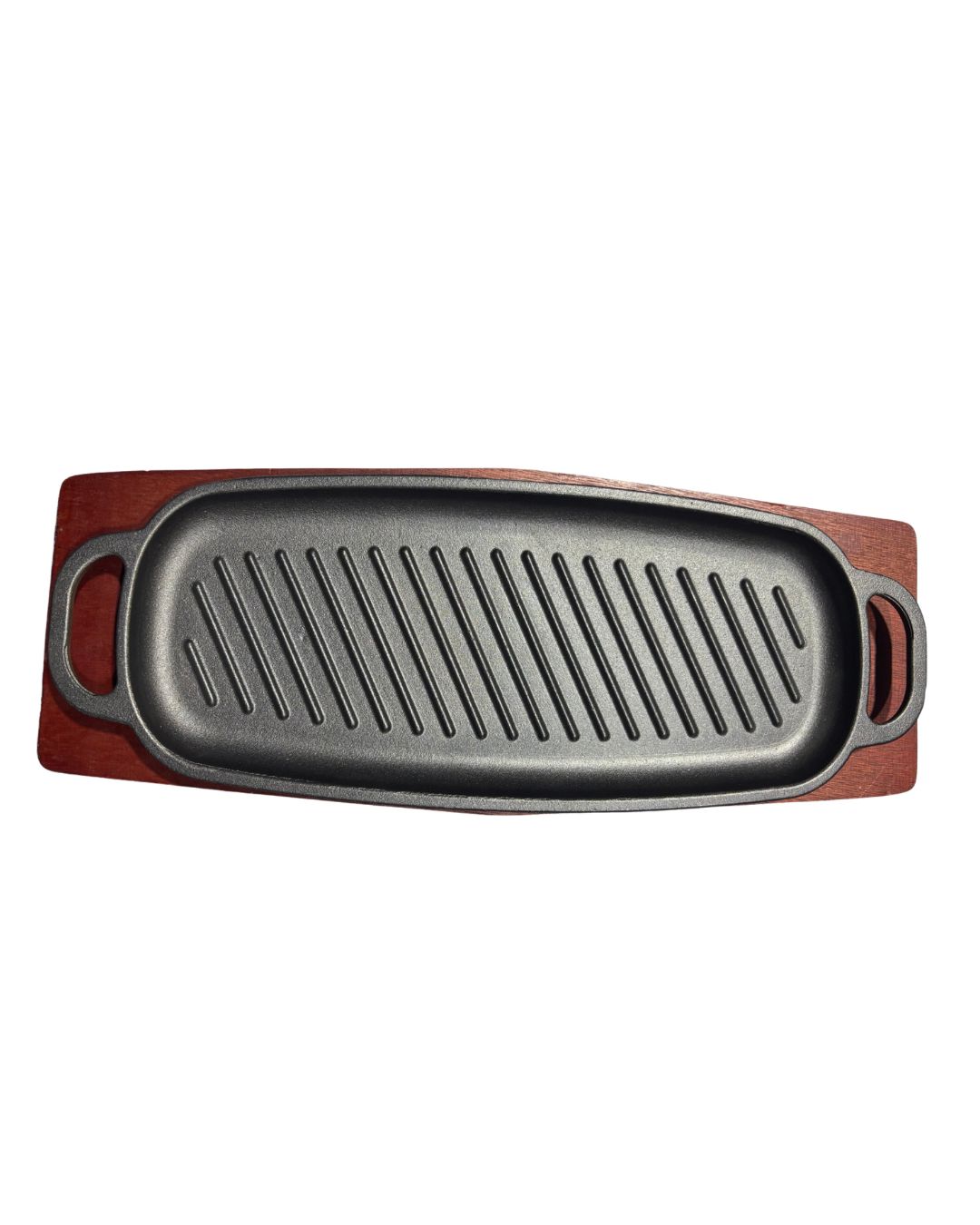 Plancha Ovalada Grillada Hierro Fundido 34,5