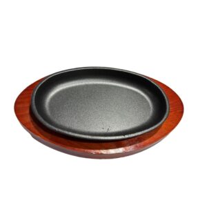 Plato Pequeño Ovalado Hierro Fundido Con Base