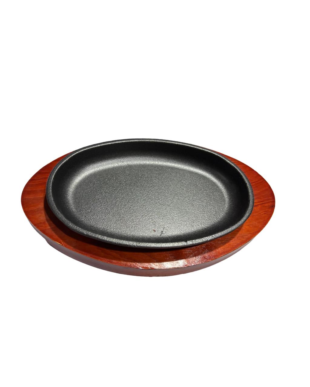 Plato Pequeño Ovalado Hierro Fundido Con Base