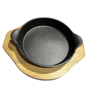 Plato Hierro Fundido 15cm Con Base Madera